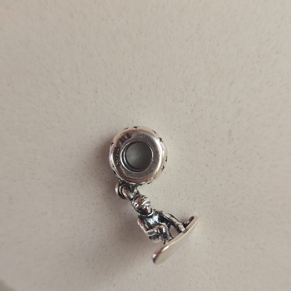 PANDORA Silver Snowboarder Charm